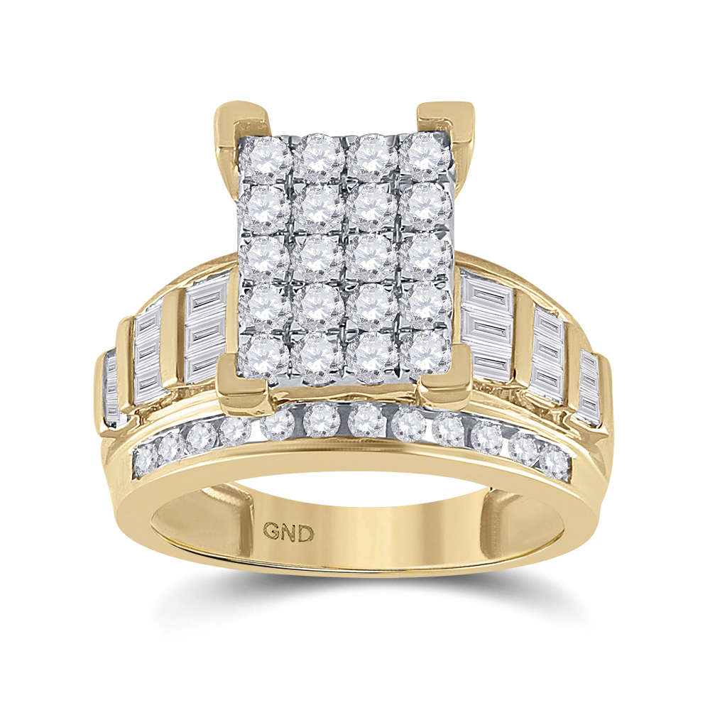 Picture of Gold N Diamonds 114927 1-0.5 CTTW 10KT Yellow Gold Womens Round Diamond Cindys Dream Cluster Bridal Wedding Engagement Ring - Size 7