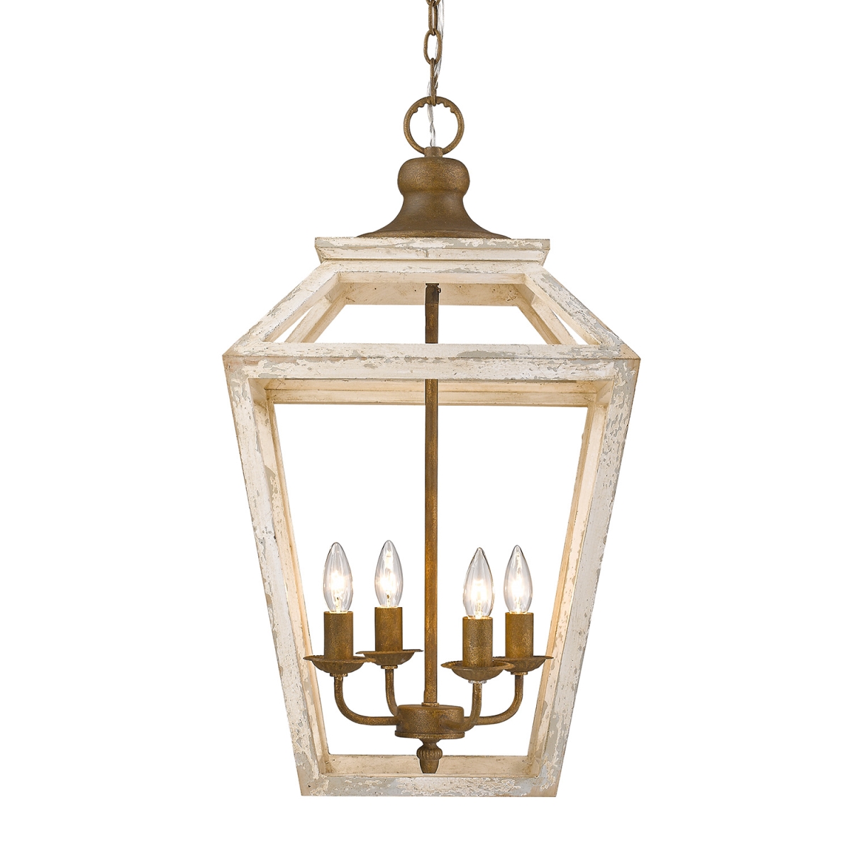 Picture of Golden Lighting 0839-4P BC 16 in. Haiden 4 Lights Burnished Chestnut Caged Foyer Ceiling Light - Bronze