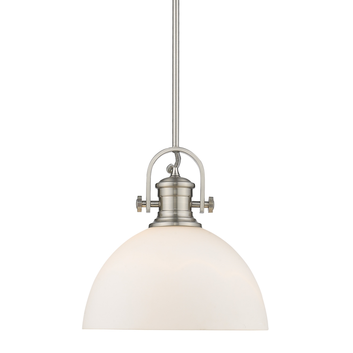 Picture of Golden Lighting 3118-L PW-OP 14 in. Hines 1 Lights Pewter Pendant Ceiling Light with Opal Glass, Silver - 120V