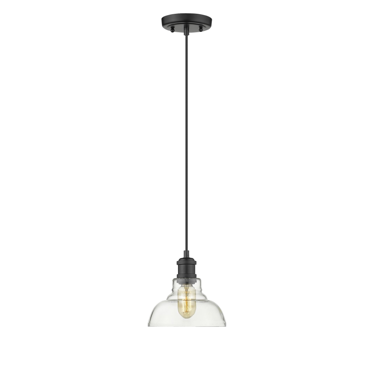 Picture of Golden Lighting 0305-S BLK-CLR 8 in. Carver 1 Lights Black Mini Pendant Ceiling Light with Clear Glass Shade