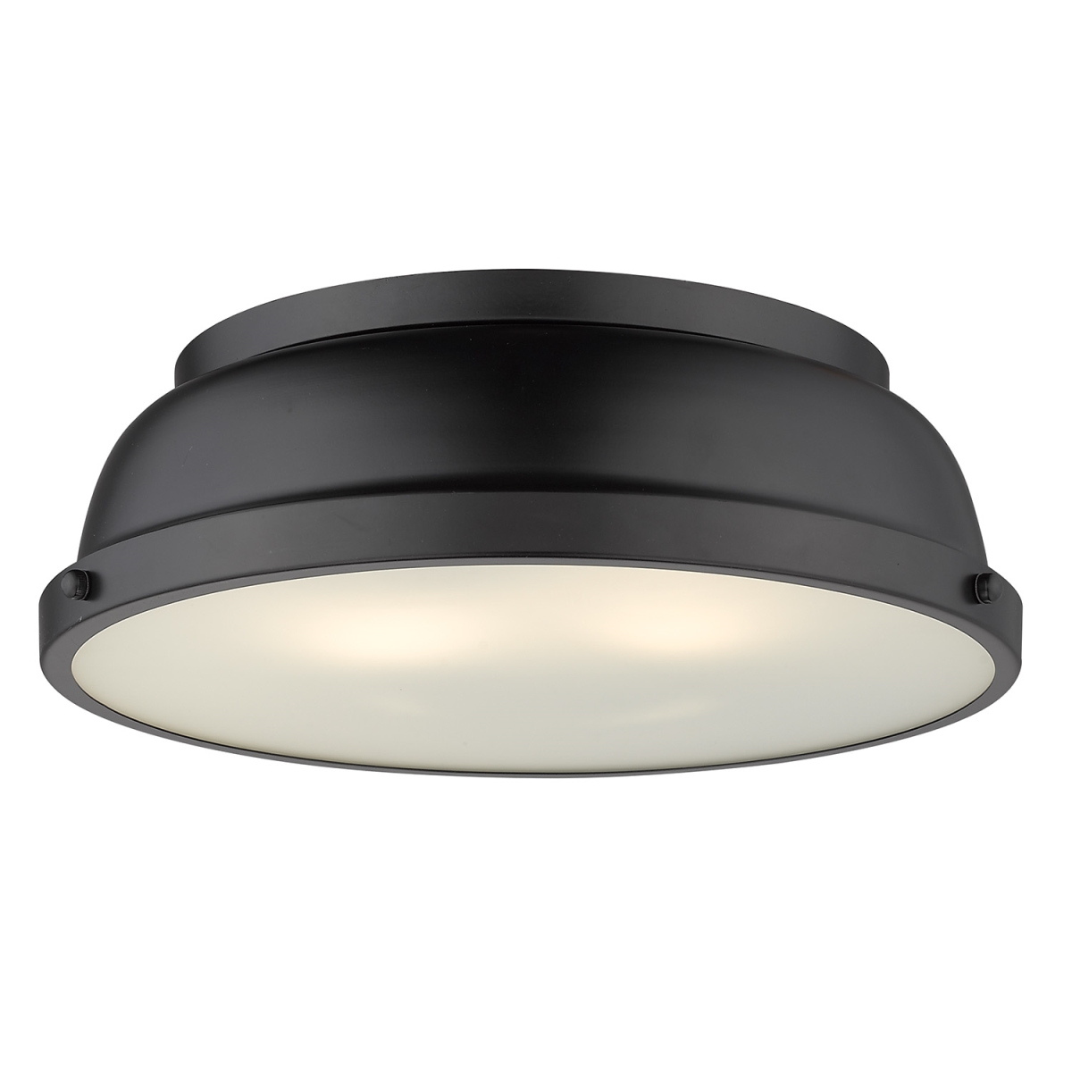 Picture of Golden Lighting 3602-14 BLK-BLK Duncan 14 in. Flush Mount Light with Matte Black Shade, Black