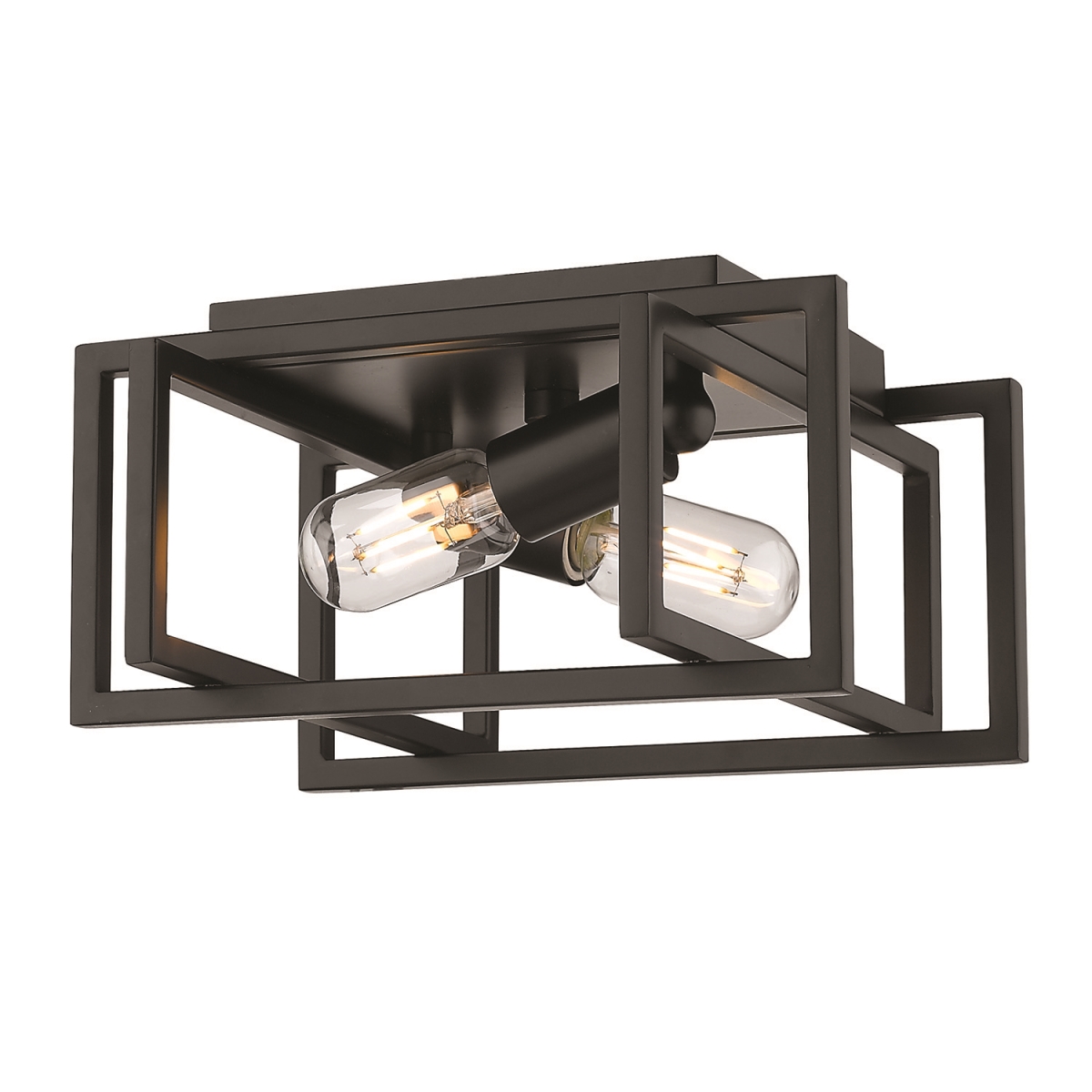 Picture of Golden Lighting 6070-FM BLK-BLK Tribeca Flush Mount Light with Black Accents, Black