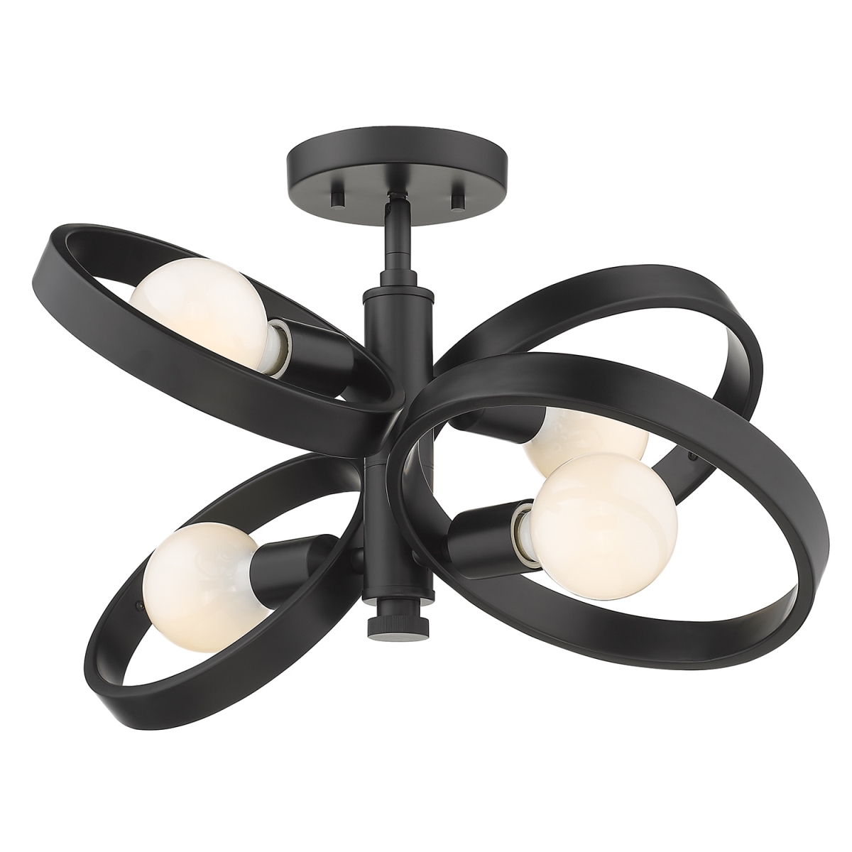Picture of Golden Lighting 8330-4SF BLK Sloane 4-Light Semi-Flush Ceiling&#44; Black