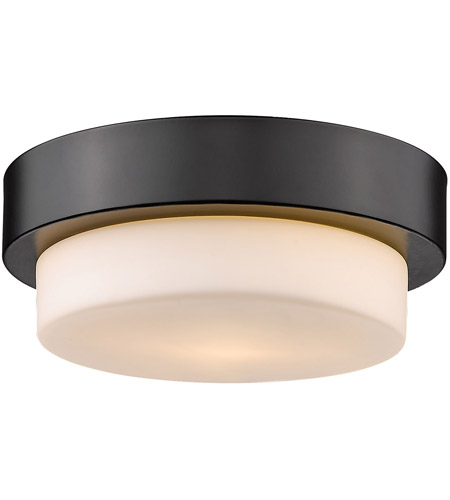 Picture of Golden Lighting 1270-09 BLK 9 in. Multi Family Flush Mount in Matte Black with Opal Glass Ceiling Light