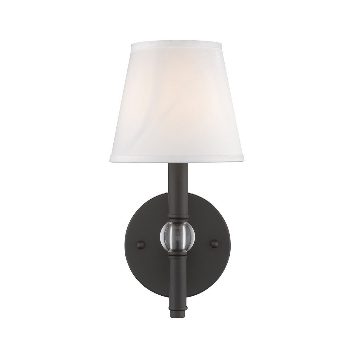 Picture of Golden Lighting 3500-1W RBZ-CWH 6 in. Waverly 1 Light Rubbed Bronze Wall Sconce Wall Light in Classic White