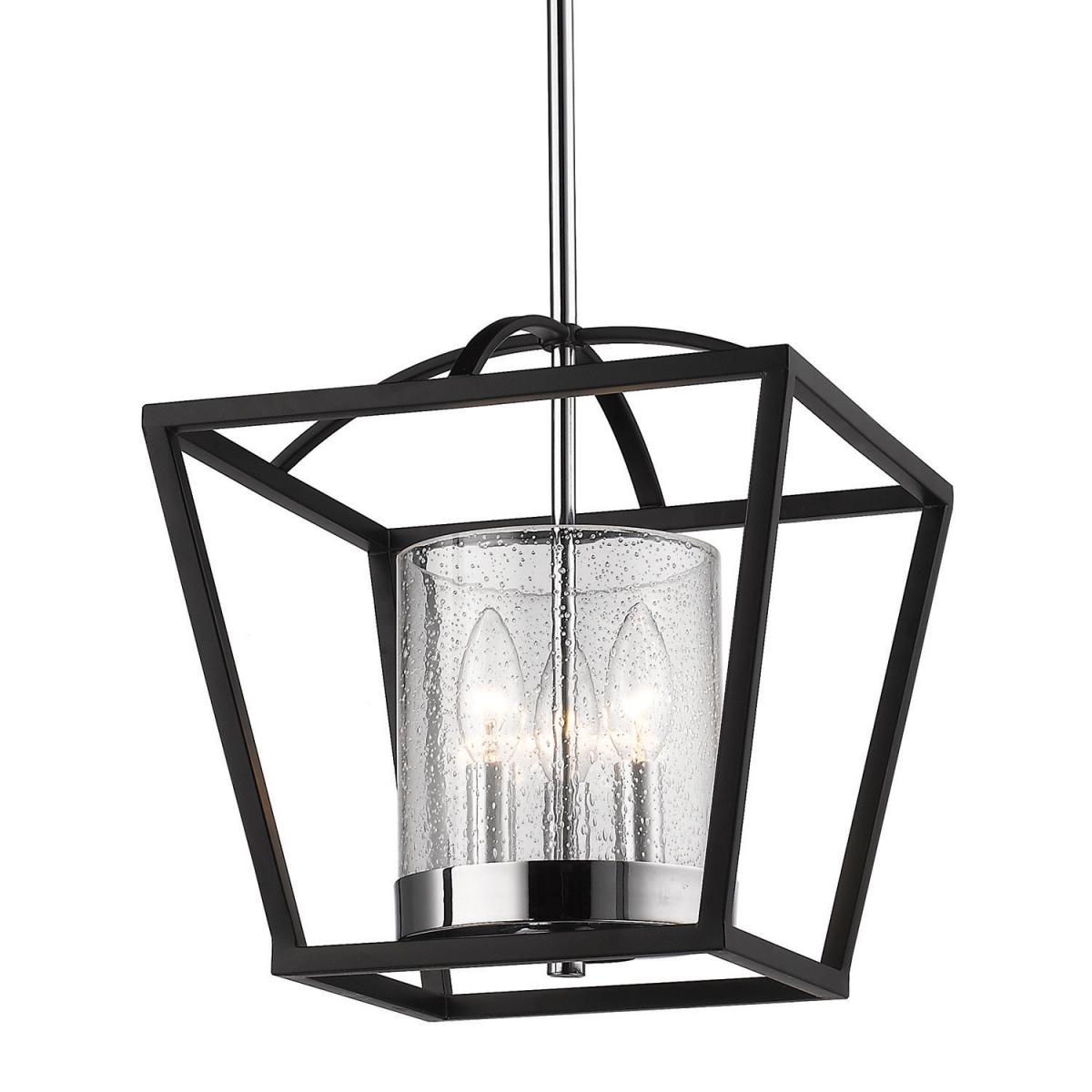 4309-M3 BLK-SD 12 in. Mercer 3 Light Matte Black Mini Chandelier Ceiling Light -  Golden Lighting