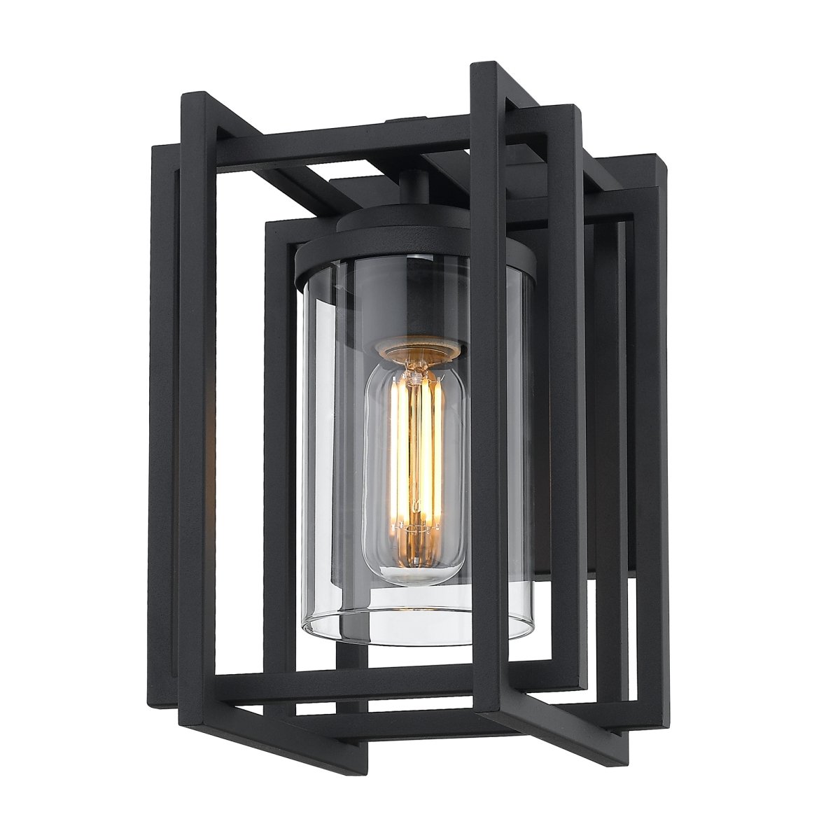 Picture of Golden Lighting 6071-OWS NB-CLR 11 in. Tribeca 1 Light Natural Black Uv Small Outdoor Wall Sconce