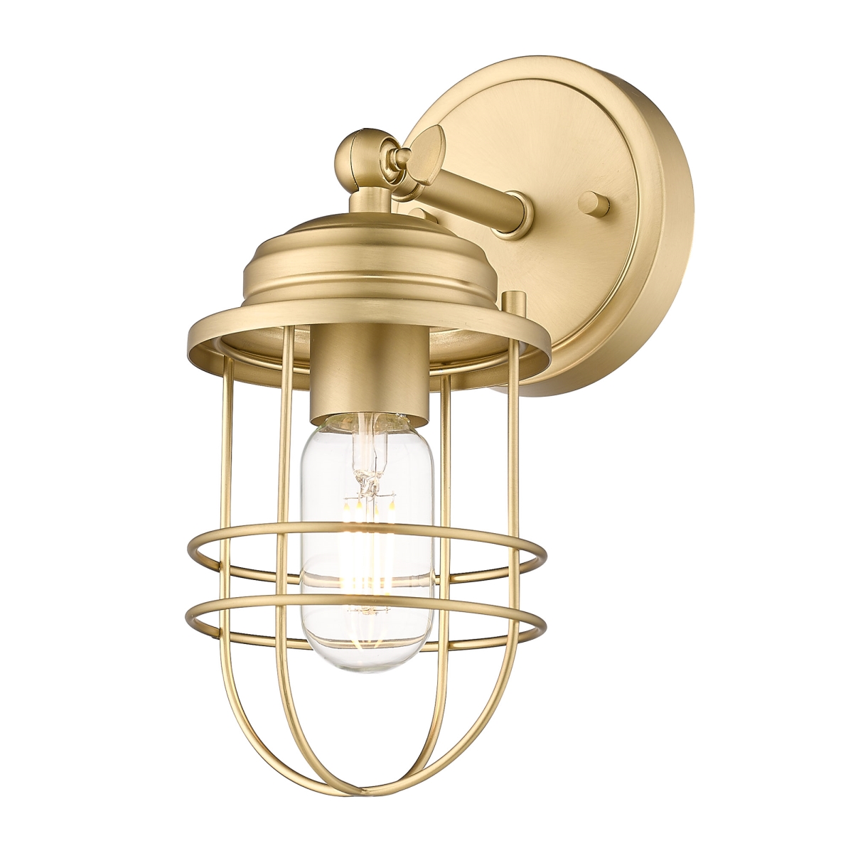 Picture of Golden Lighting 9808-1W BCB Seaport 1 Light Wall Sconce&#44; Brushed Champagne Bronze