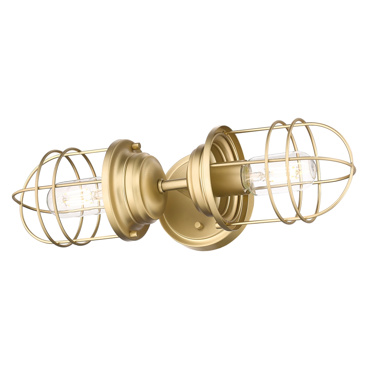 Picture of Golden Lighting 9808-2W BCB Seaport 2 Light Wall Sconce&#44; Brushed Champagne Bronze