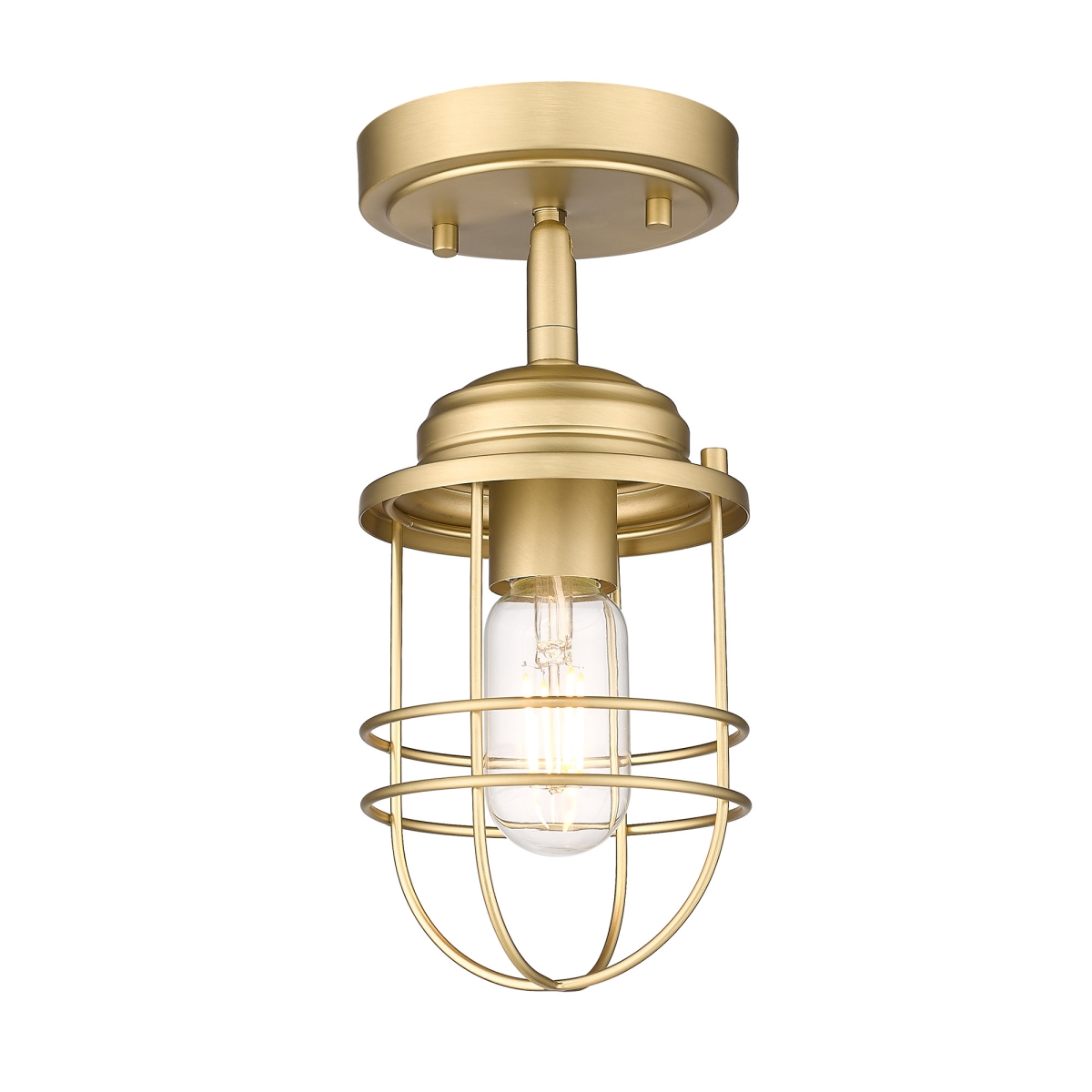 Picture of Golden Lighting 9808-SF BCB Seaport 1 Light 5 in. Brushed Champagne Bronze Semi-flush Ceiling Light