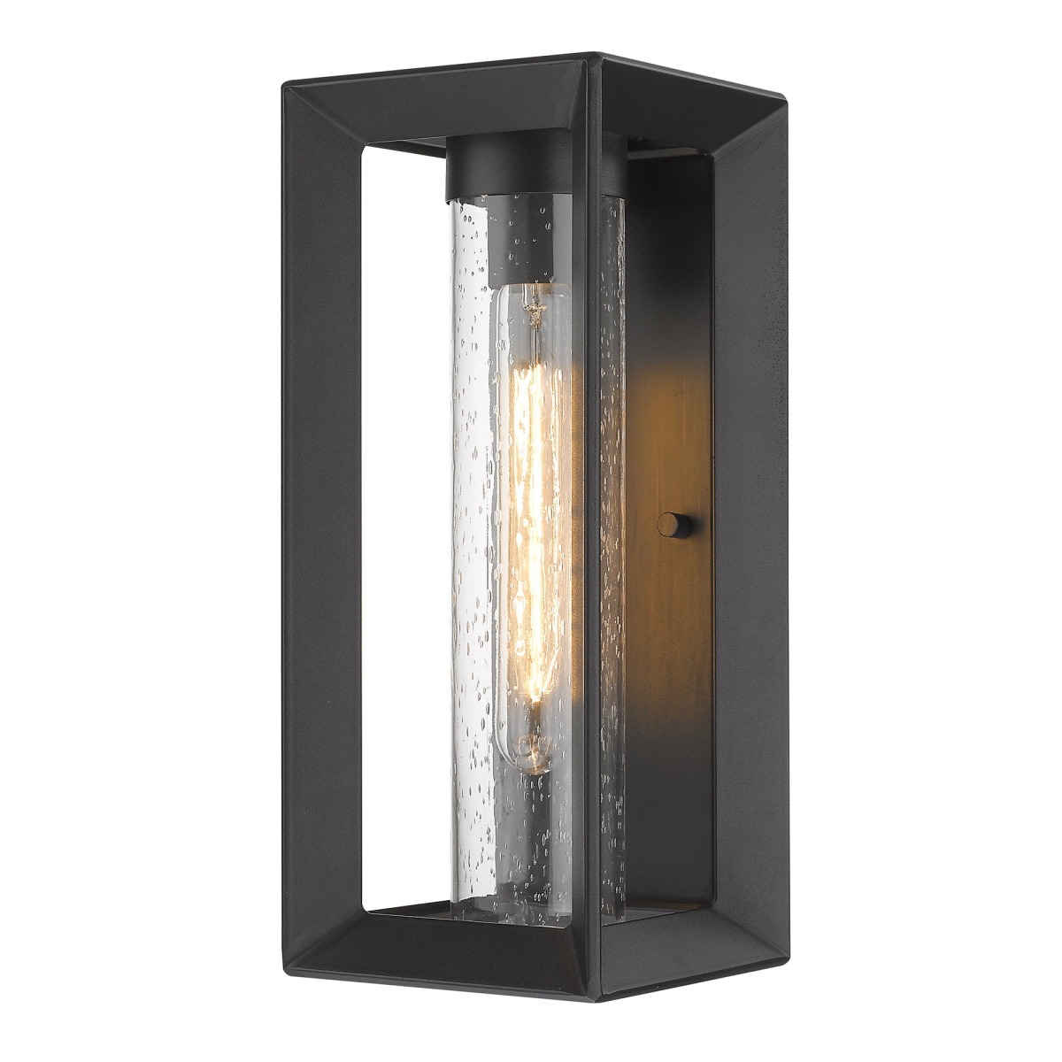 Picture of Golden Lighting 2073-OWM NB-SD Outdoor Smyth Wall Sconce&#44; Seeded Glass - Natural Black UV Coated