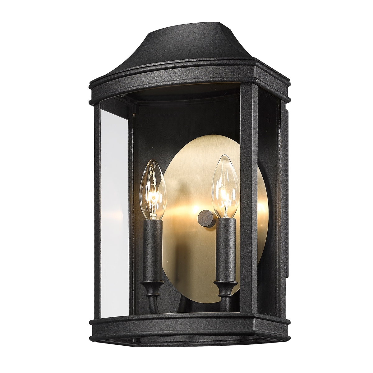 Picture of Golden Lighting 4308-OWM NB-BCB Cohen Outdoor Wall Mount&#44; Natural Black with Brushed Champagne Bronze Shade