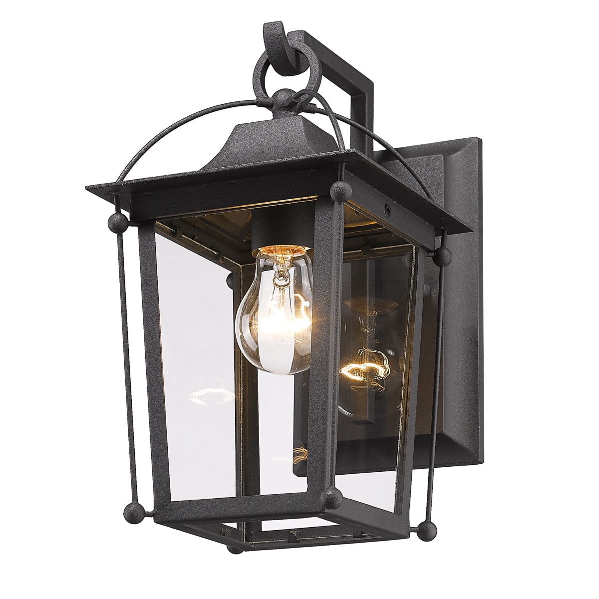 Picture of Golden Lighting 4305-OWM NB-CLR Brigham Outdoor Medium Wall Sconce&#44; Natural Black with Clear Glass Shade