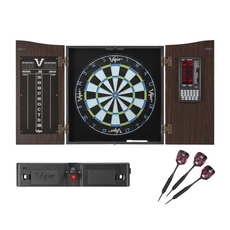 Picture of Viper 40-1221 Vault Deluxe Dartboard Cabinet with Built-In Pro Score Chroma Sisal Dartboard&#44; Walnut