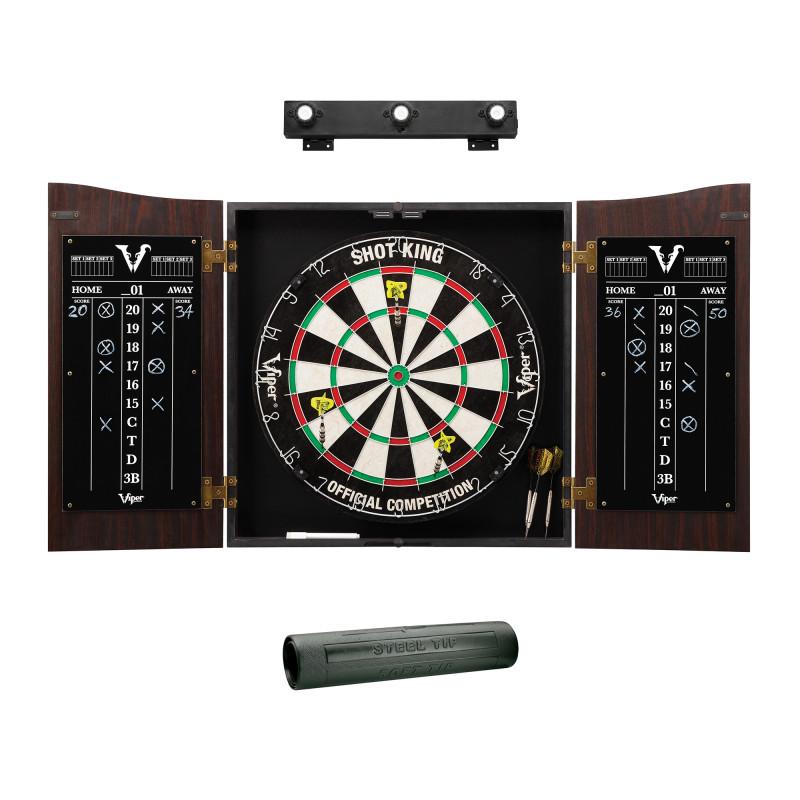 Picture of Viper 40-1202 Vault Cabinet with Shot King Sisal Dartboard Bundle&#44; Mahogany