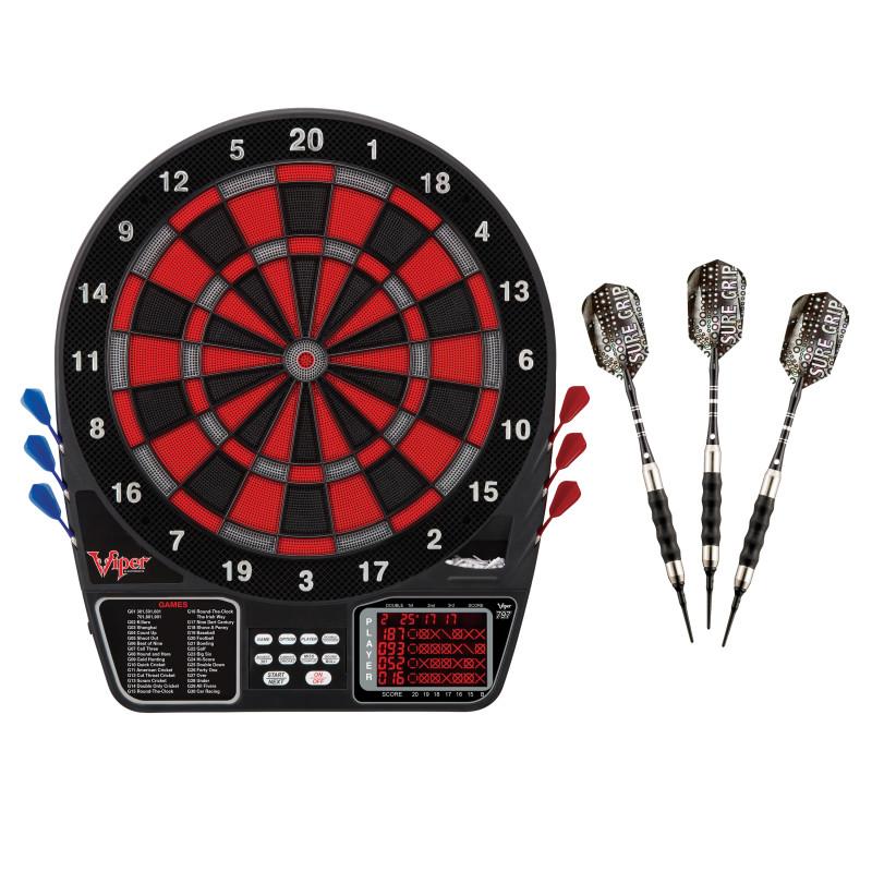Picture of Viper 42-9011 797 Electronic Dartboard & Sure Grip Black Soft Tip Darts&#44; Red