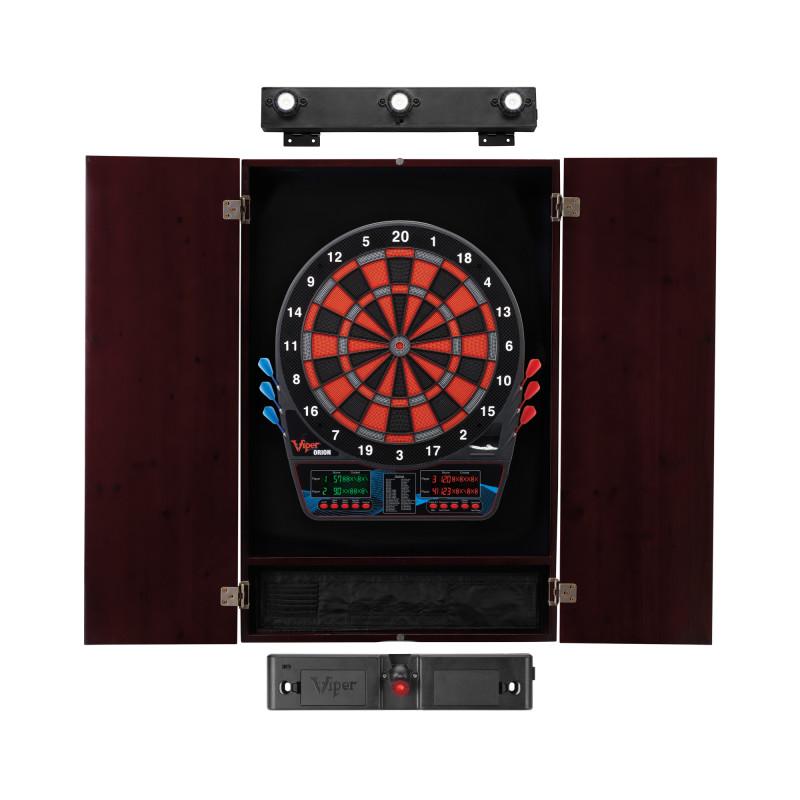 Picture of Viper 40-9052 Orion Electronic Metropolitan Mahogany Cabinet&#44; Throw Line Light & Shadow Buster Dartboard Light Bundle&#44; Black