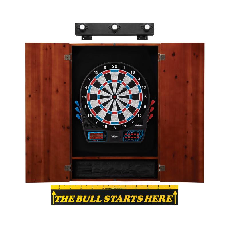 Picture of Viper 40-9059 777 Electronic Metropolitan Cinnamon Cabinet&#44; The Bull Starts Here Throw Line Marker & Shadow Buster Dartboard Lights&#44; Black