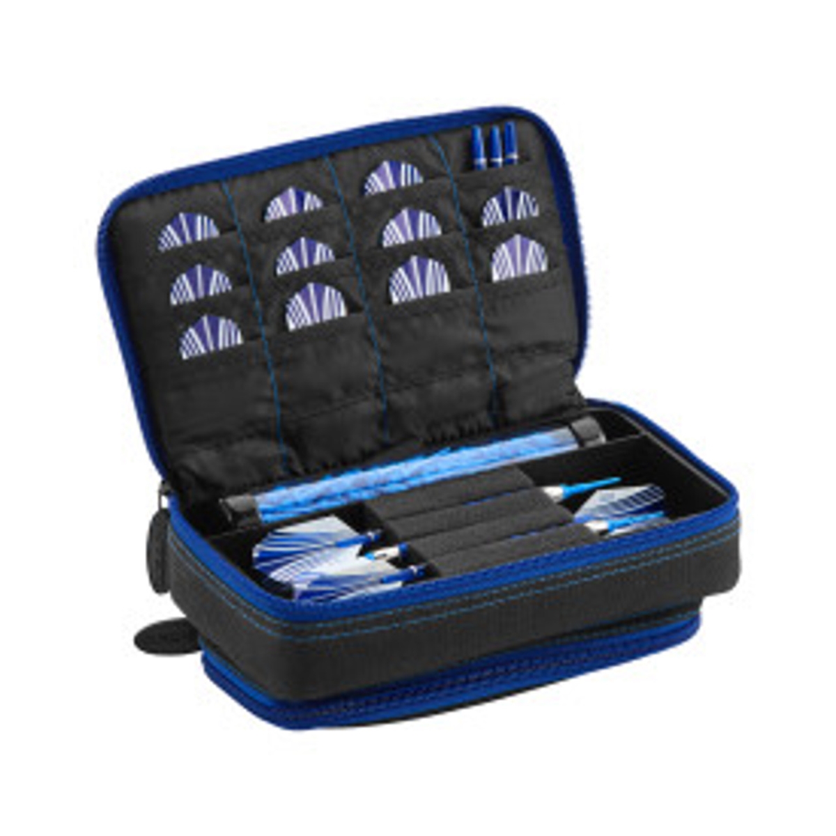 Picture of Casemaster 36-0701-16 Plazma Plus Dart Case with Zipper & Phone Pocket&#44; Black & Sapphire - 3 Darts