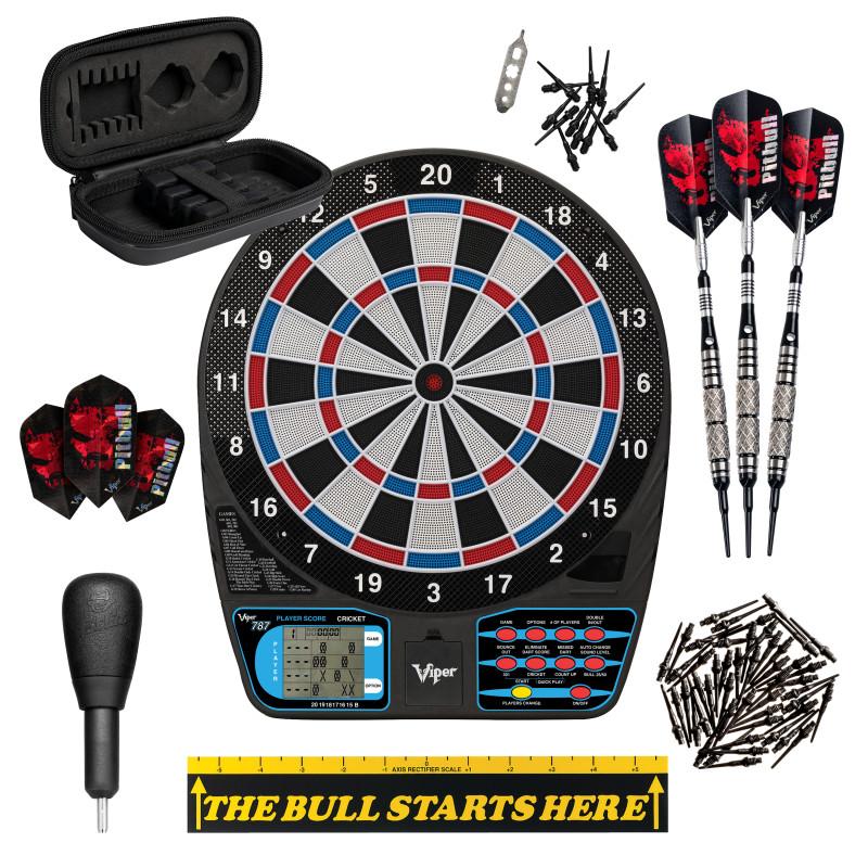 Picture of Viper 42-9019 787 Electronic Pitbull Soft Tip Darts&#44; The Bull Starts Here Throw Line Marker & Tip Remover Tool&#44; Red