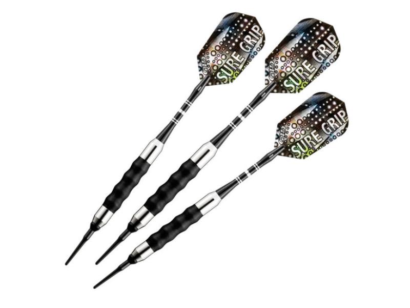 20-0006-20 20 g Sure Grip Darts Soft Tip Darts, Black
