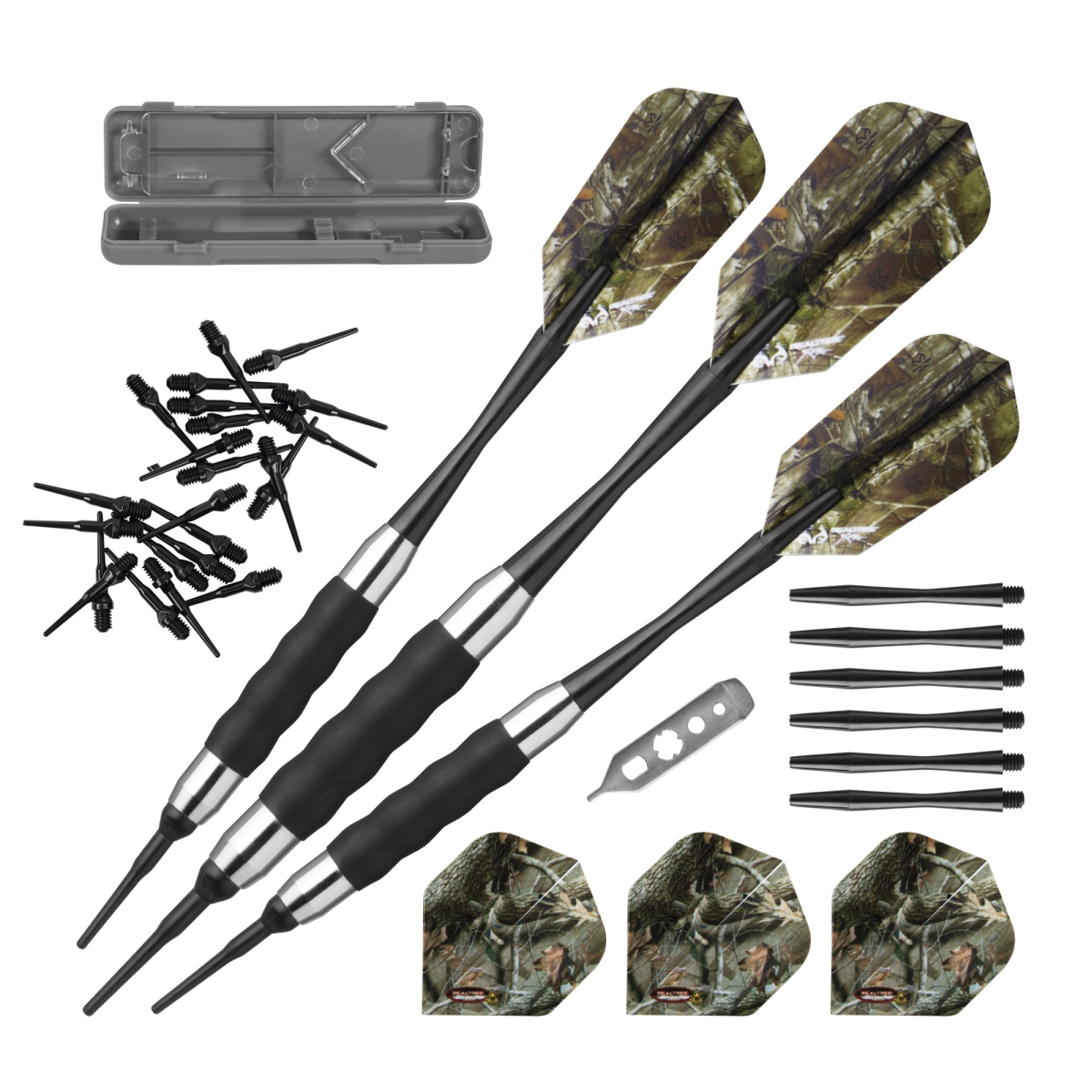 Realtree Camouflage Soft Tip Darts Set - 16g - Includes Deluxe Dart Case - Durable Design