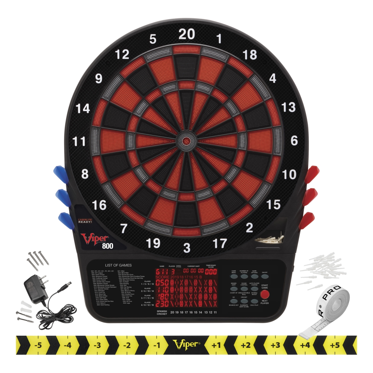 42-9026 800 Electronic Dartboard with Light Line