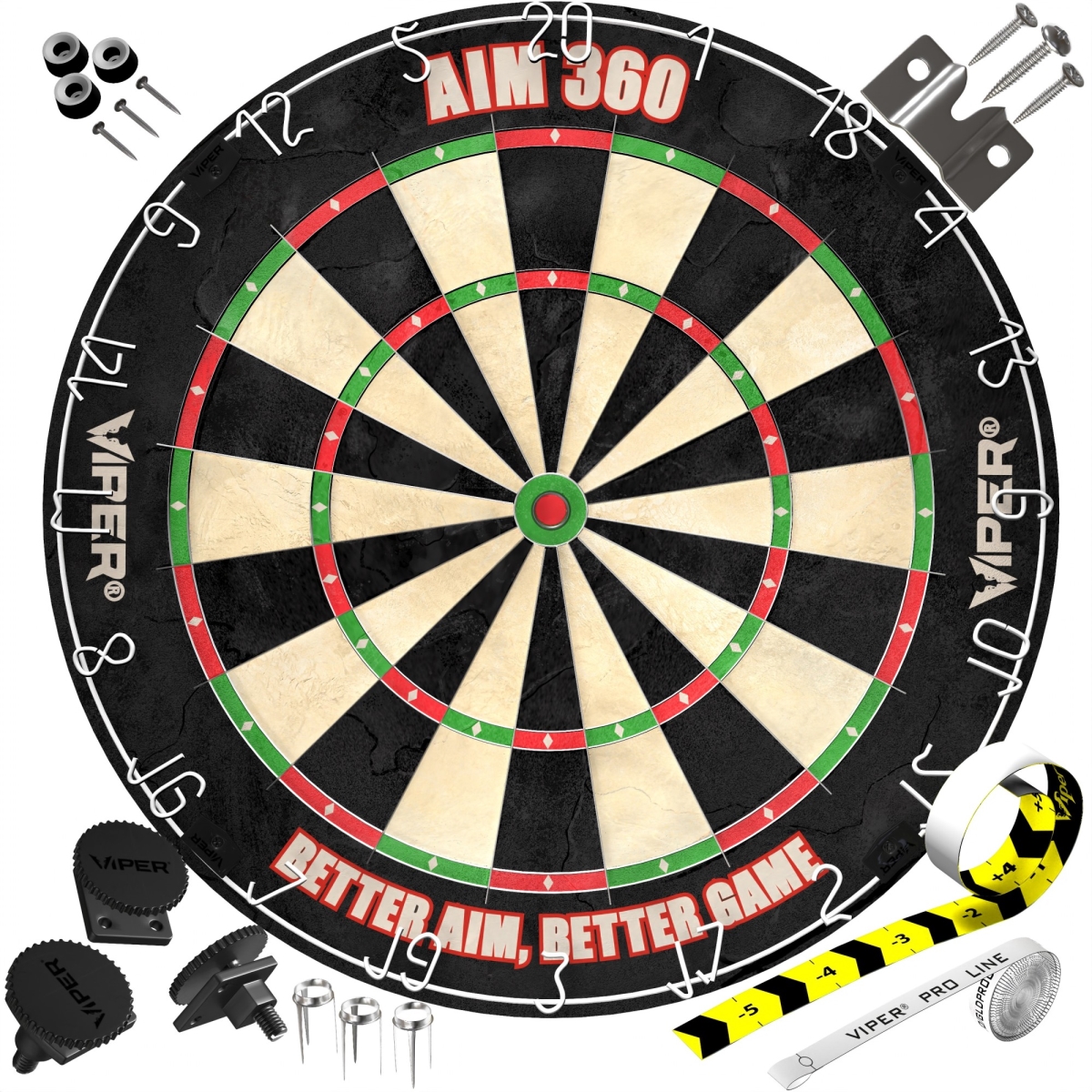 42-9039 AIM 360 Dartboard Metropolitan Cabinet, Throw Line Light, Dartboard Lights & Darts with Spare Flights - Mahogany