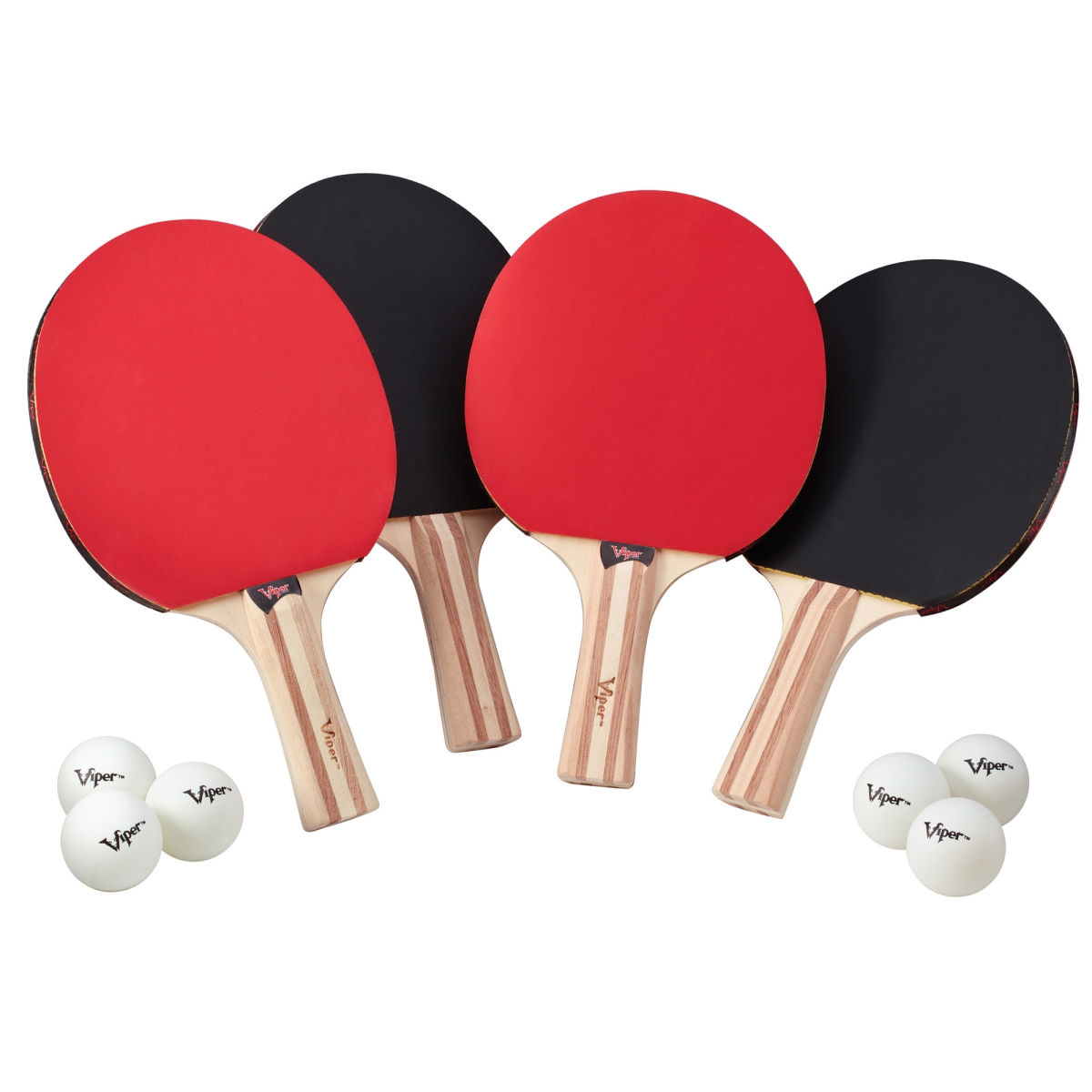 70-9001 Four Racket Set with Table Tennis Balls - Pack of 30