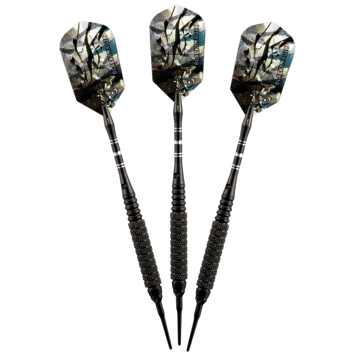 20-9083 18 g Magic 10 Knurled Rings Conversion Dart Set, Black - Pack of 50