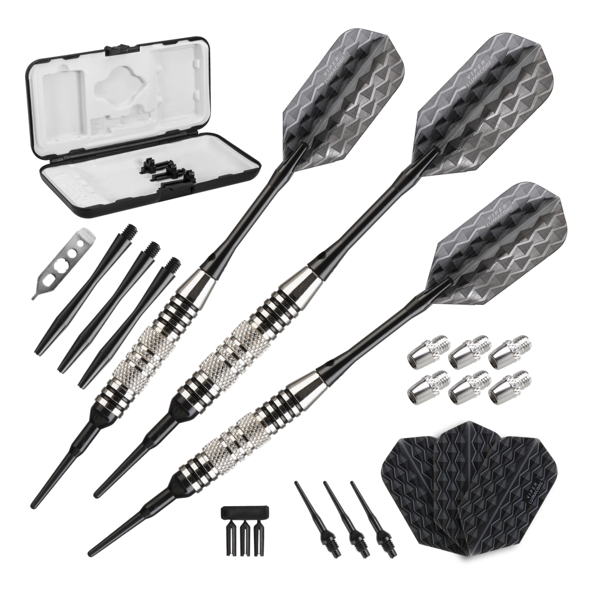 20-9093 16-19 g Bobcat Adjustable Weight Conversion Dart Set, Black Rings