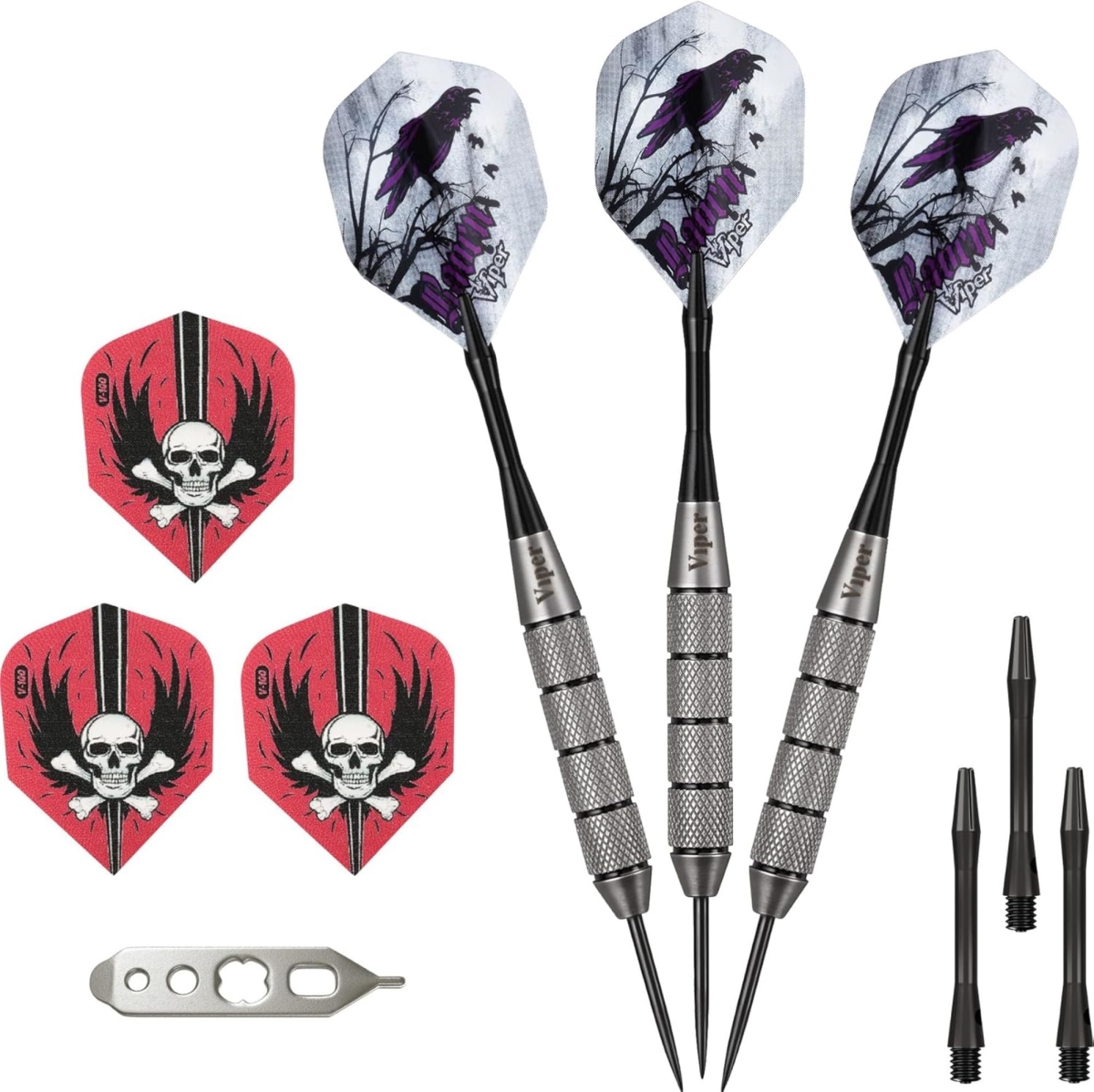 22-9013 25 g Underground Raven Steel Tip Darts & Casemaster Select Nylon Dart Case, Black