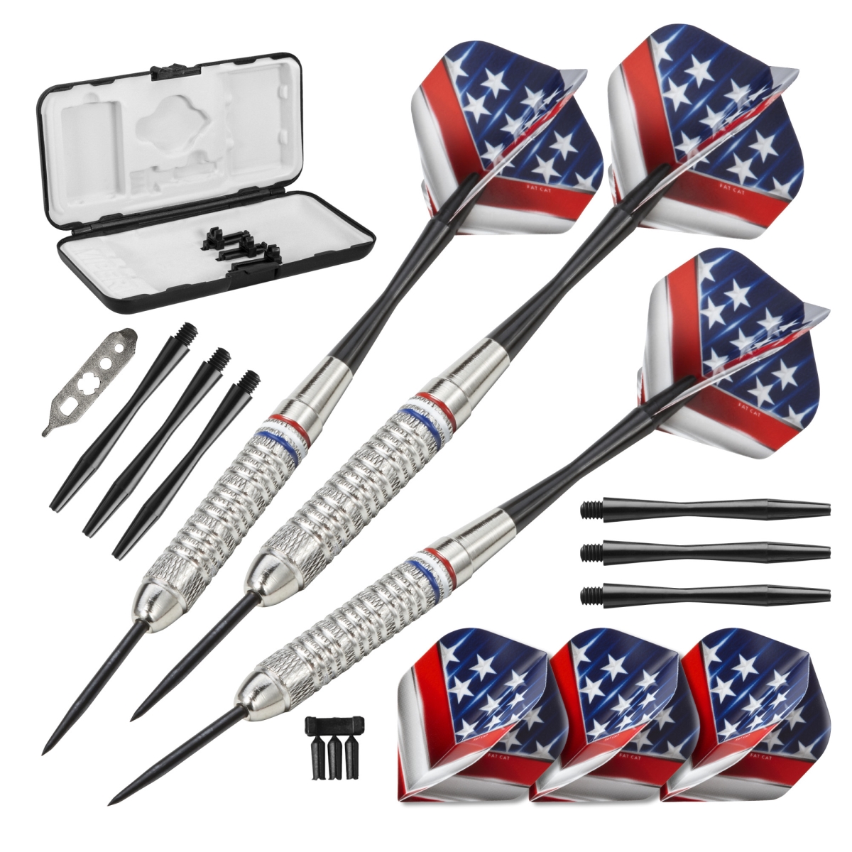 20-9992 23 g Support Our Troops Dart Set & Casemaster Deluxe Nylon Dart Case, Black