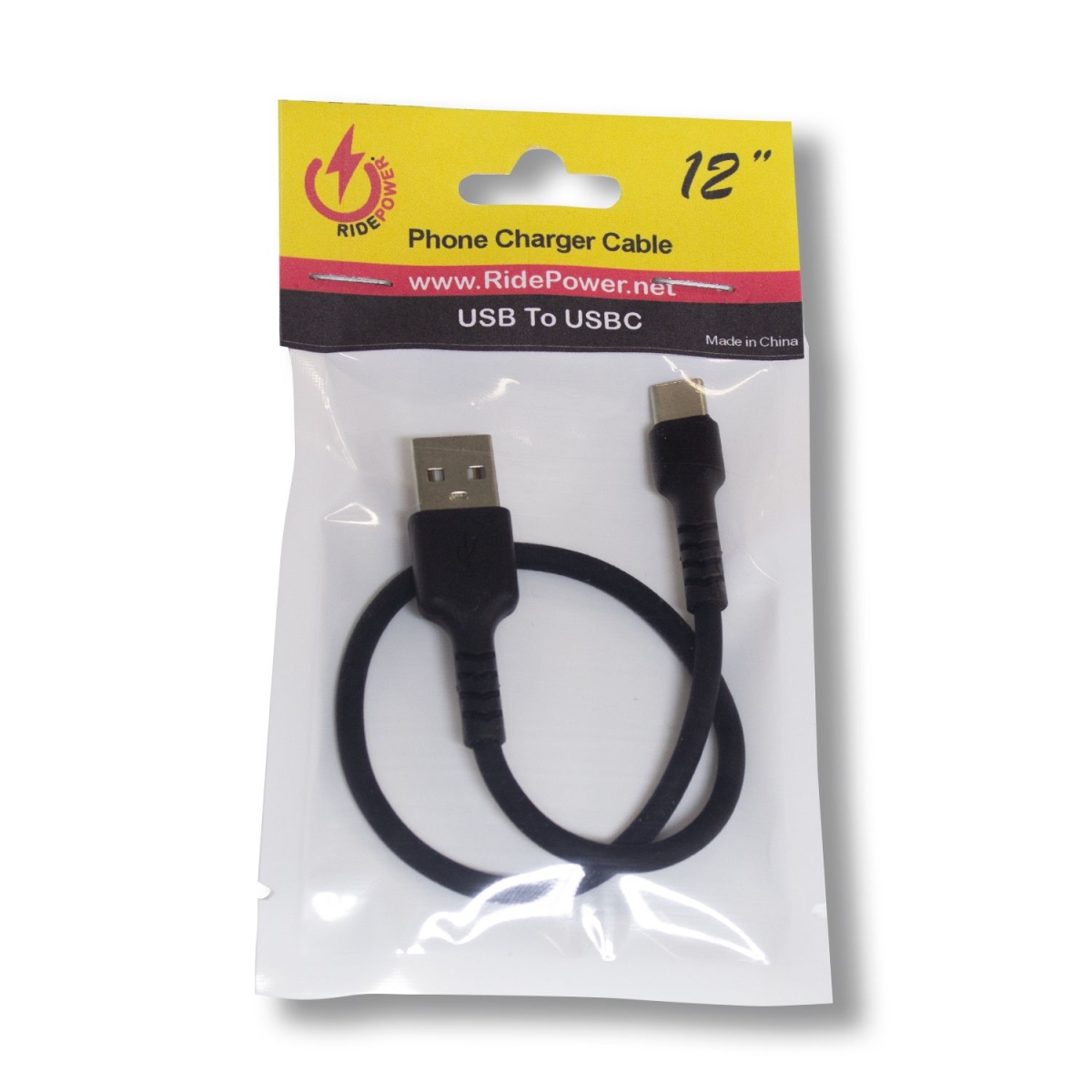 12 in. 90 deg Male USB to Male USB-C Cable