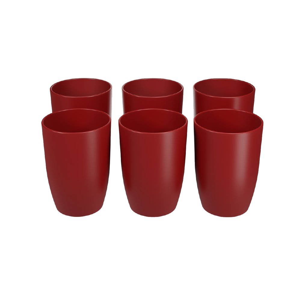 Picture of COZA 102023465 6-PCS PLASTIC GLASSES SET COZY 275ML BOLD RED BPA Free