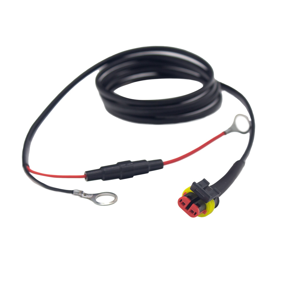 RPwirelesscble58 Inductive Phone Mount Quick Disconnect Power Cable. Battery Ring terminal with fuse to connector plug. 58'