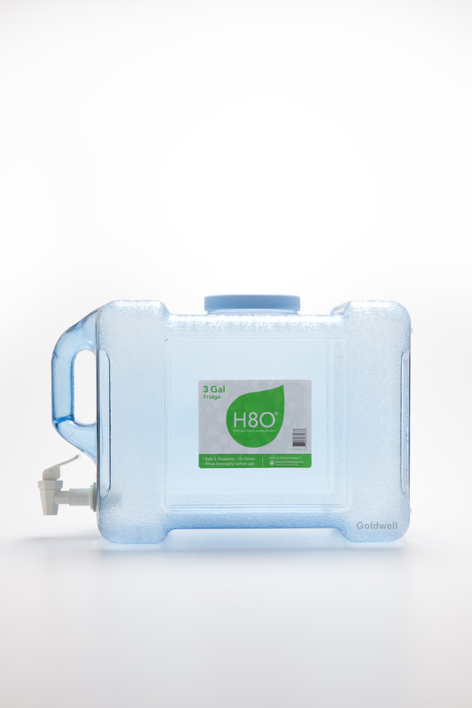 Picture of H8O PC38GR-100 3 gal Portable Refrigerator Bottle with Dispensing Valve - Polycarbonate Plastic