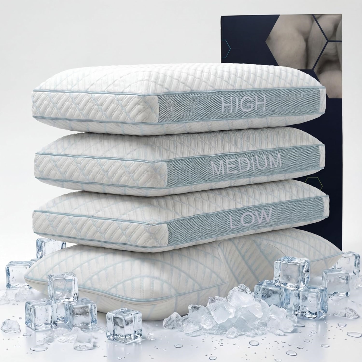 OI180 Cooling Curve Queen Size Pillow, White