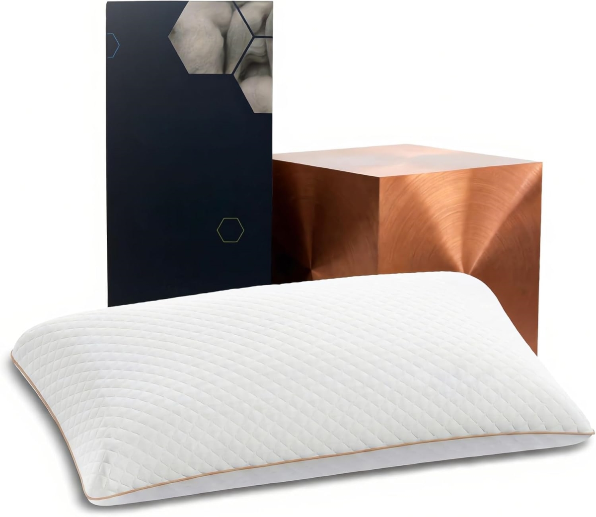 OB-141 Copper Ultra Plush Queen Size Rectangle Pillow, White