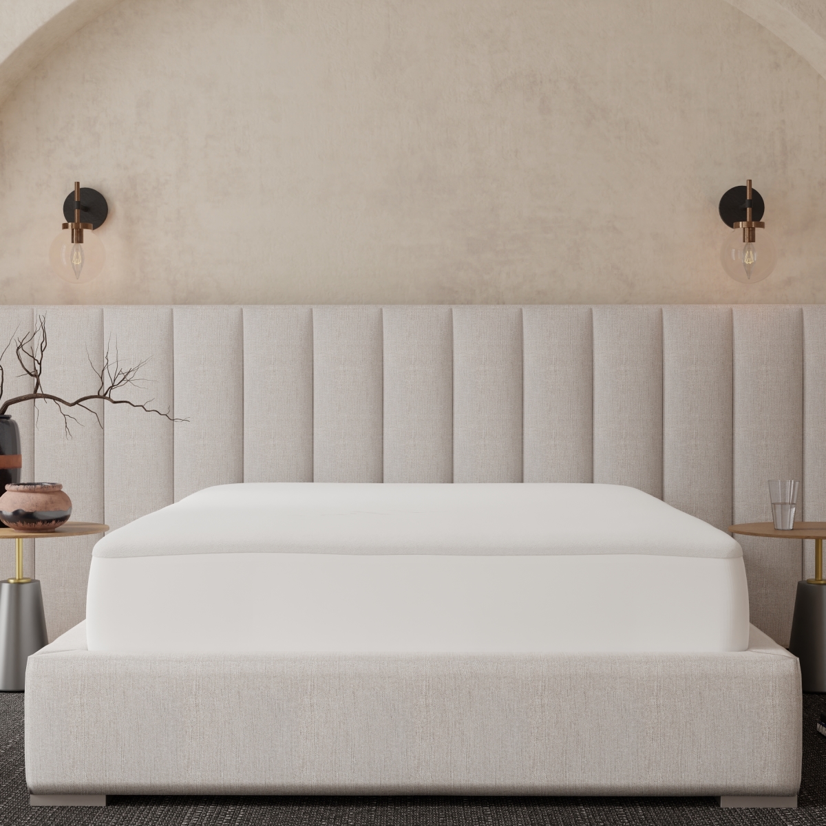 OTL46 Terry Loop Cotton Hypoallergenic Full Size Mattress Protector