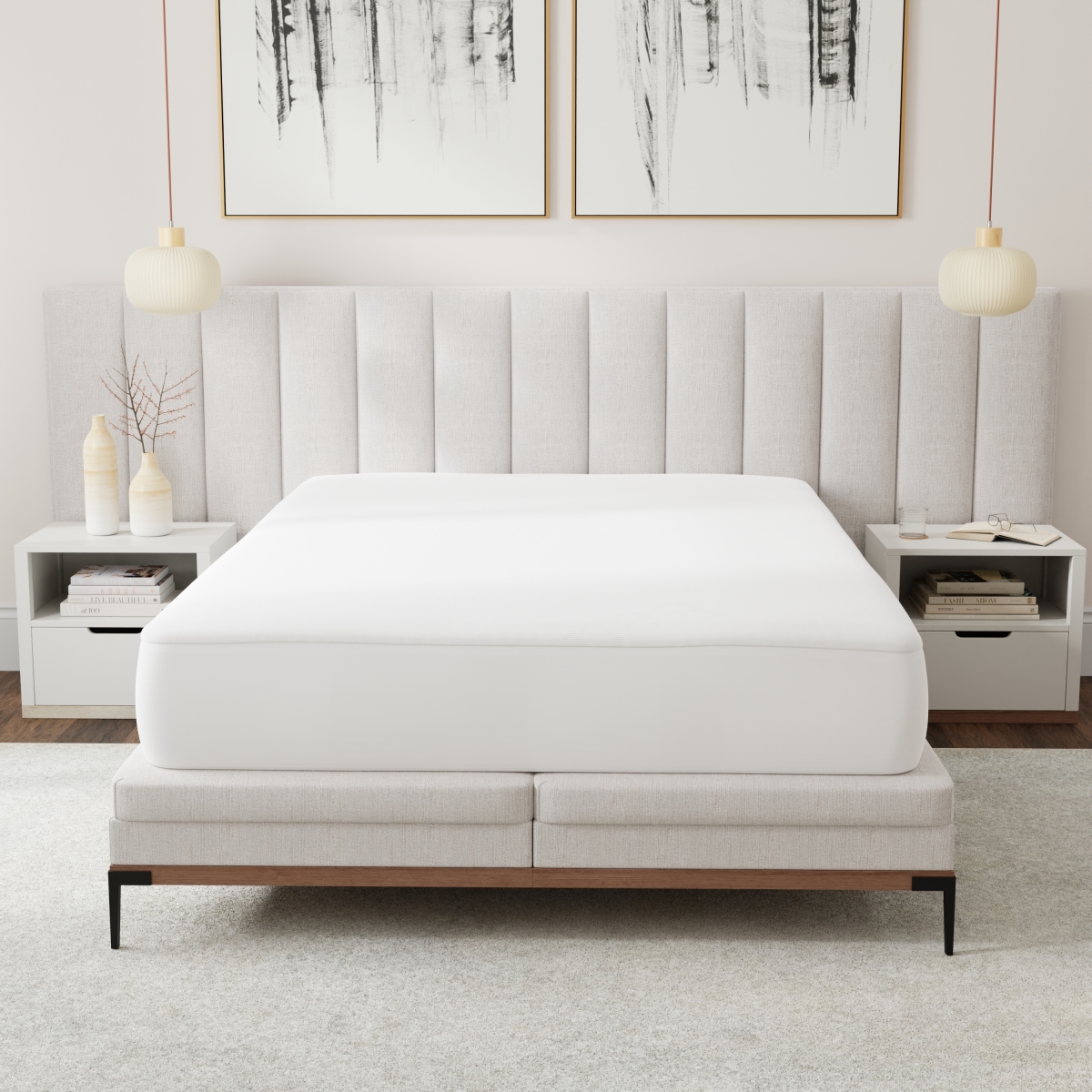 OST66 Smooth Top Polyester Hypoallergenic King Size Mattress Protector