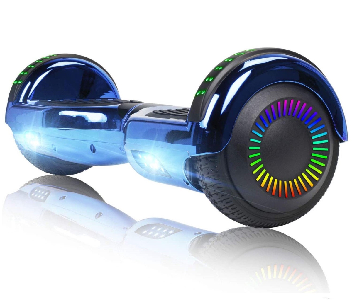 Picture of Glarewheel GWHB-M3BCBE Self Balancing Electric Scooter Hoverboard with Built-In Bluetooth Speaker&#44; Chrome & Blue