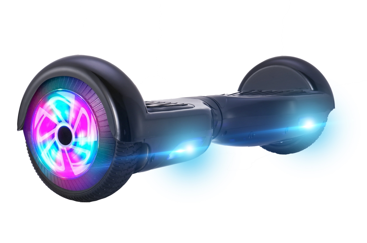 Picture of Glarewheel GWHB-M2BK Self Balancing Electric Scooter Hoverboard with Chrome Bluetooth Speakers&#44; Black