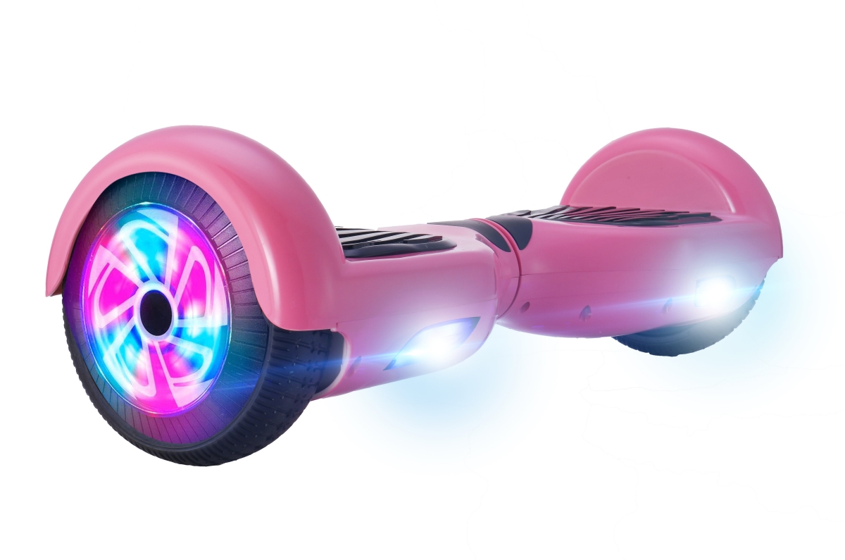 Picture of Glarewheel GWHB-M2PI Self Balancing Electric Scooter Hoverboard with Chrome Bluetooth Speakers&#44; Pink