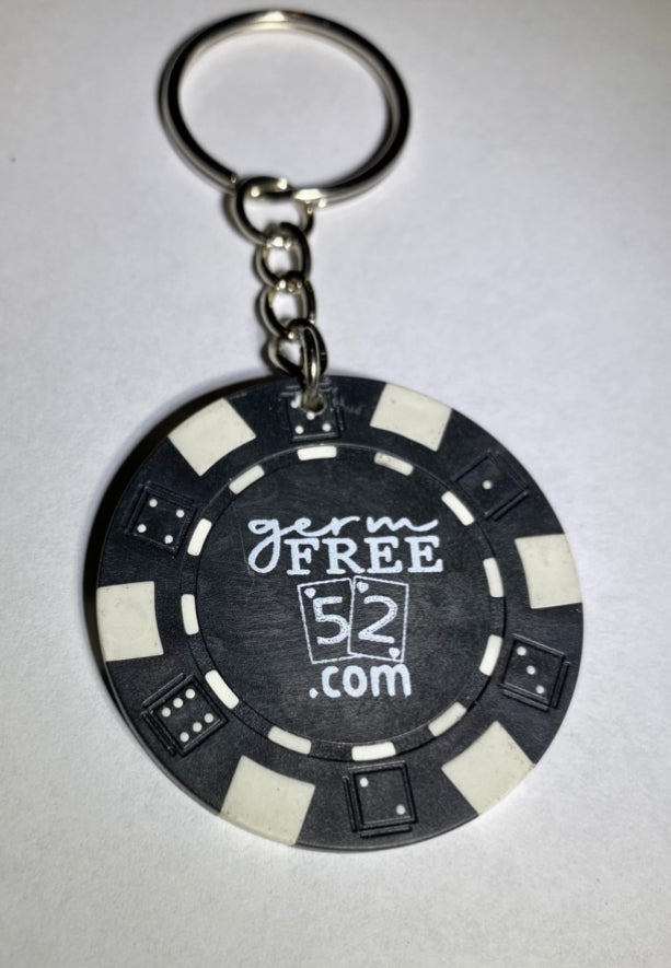 Picture of Germ Free Games chip309-3475 Casino Chip Las Vegas Style Key Chain, Black