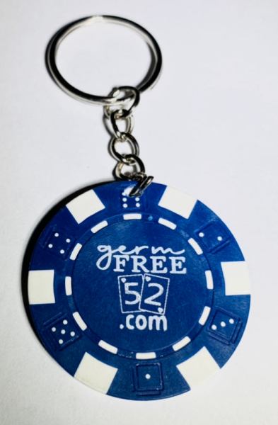 Picture of Germ Free Games CHIP311-3478 Casino Chip Las Vegas Style Key Chain, Blue