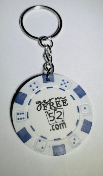 Picture of Germ Free Games CHIP313-3476 Casino Chip Las Vegas Style Key Chain, White