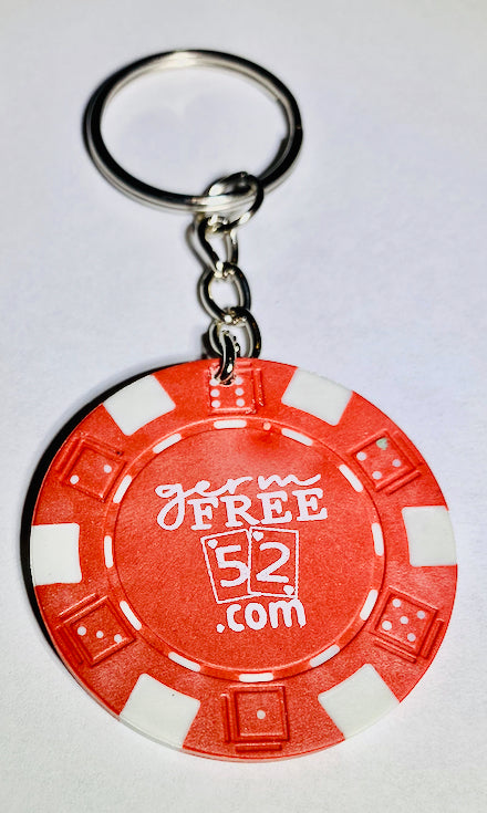 Picture of Germ Free Games CHIP-3479 Casino Chip Las Vegas Style Key Chain, Red