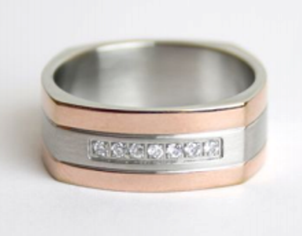 Jewelry Silver & Rose Gold Ring