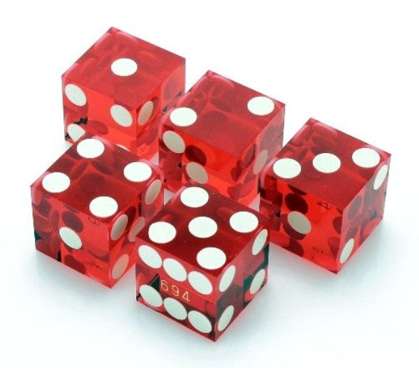 19 mm Red Casino Dice with Razor Edges